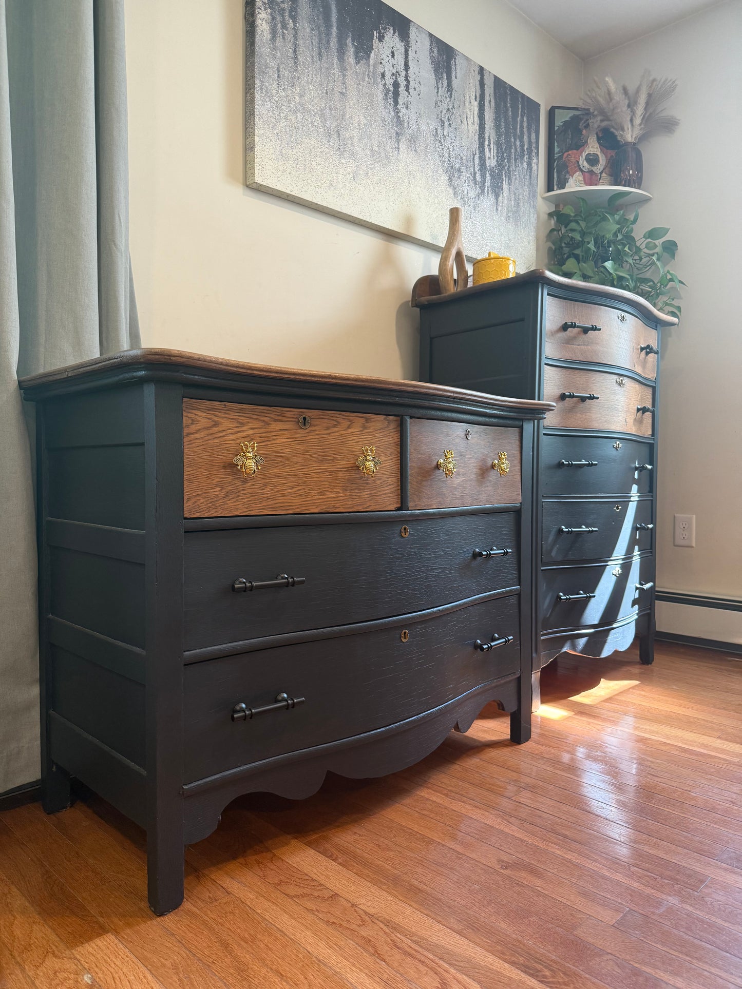 MCM Two Tone Bedroom Dresser Set | Bumblebee