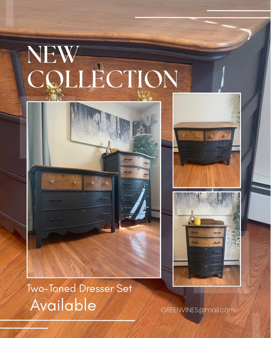 MCM Two Tone Bedroom Dresser Set | Bumblebee￼