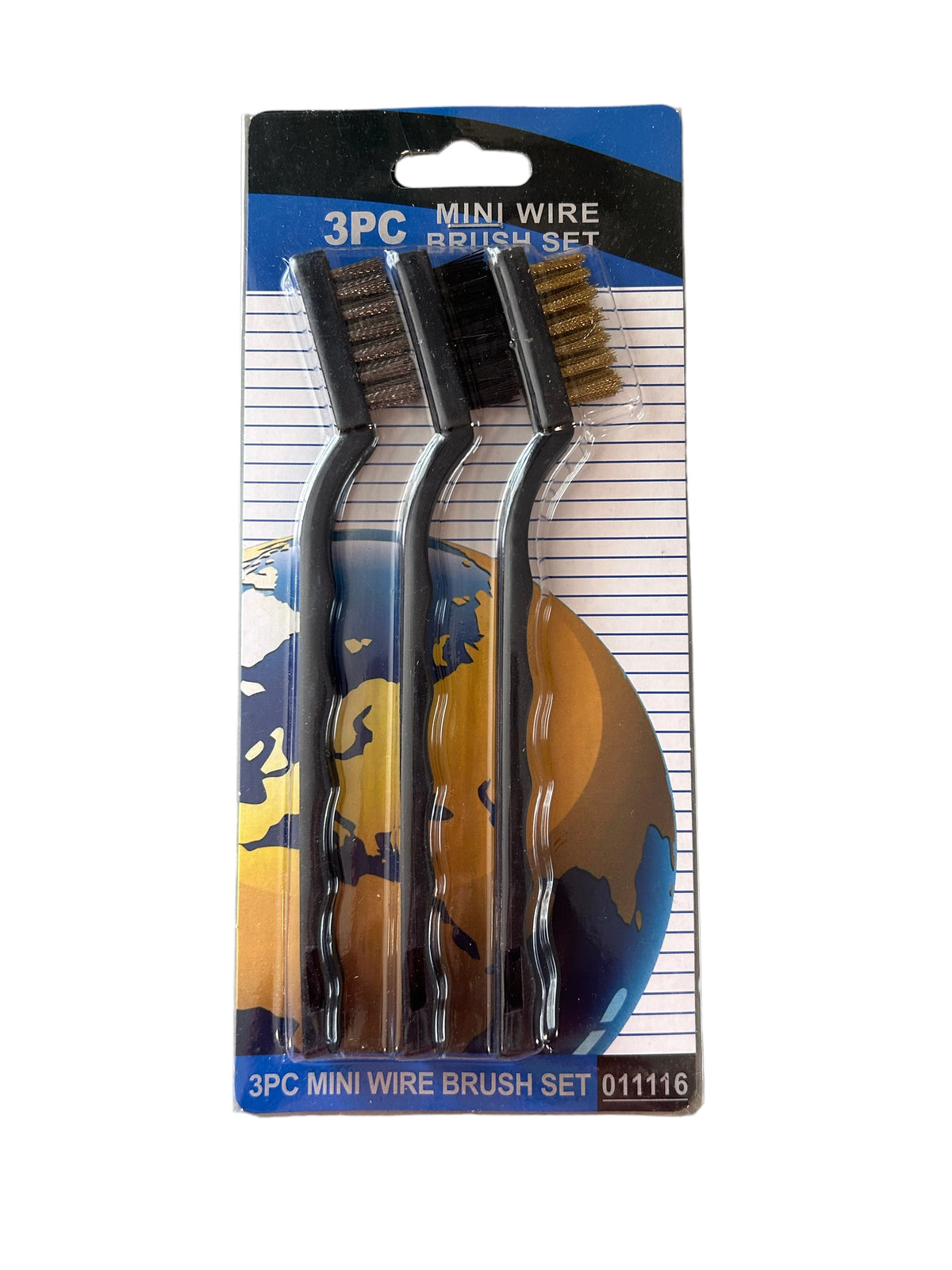 3PC Wire Brush Set Nylon/Brass/Stainless Steel Bristles
